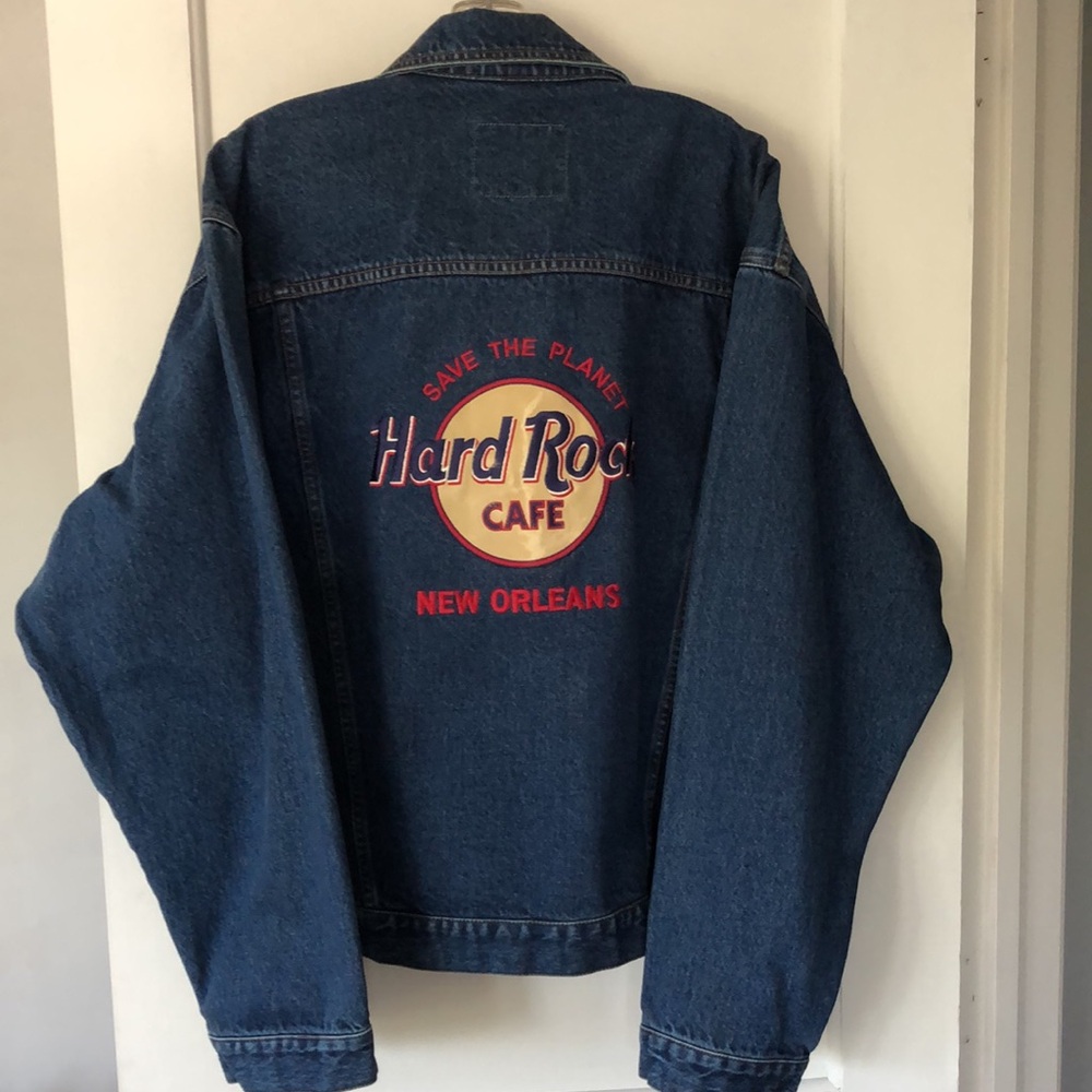Vintage 1971 Hard Rock New Orleans Denim Jacket. Size Large. Oversized‎. NWOT - Picture 2 of 12